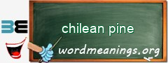 WordMeaning blackboard for chilean pine